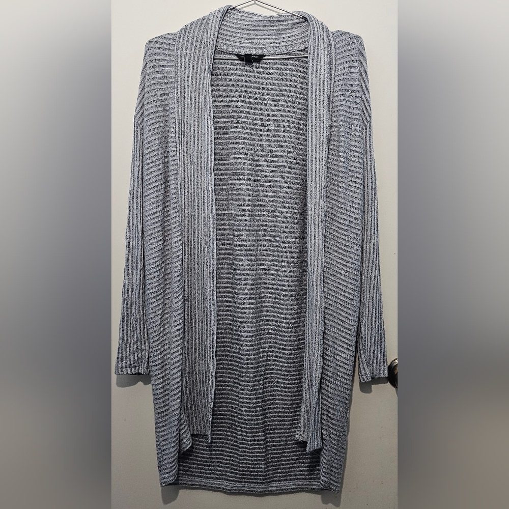 Banana Republic Factory - Luxespun Ribbed Long Cardigan - XS - Heather Gray